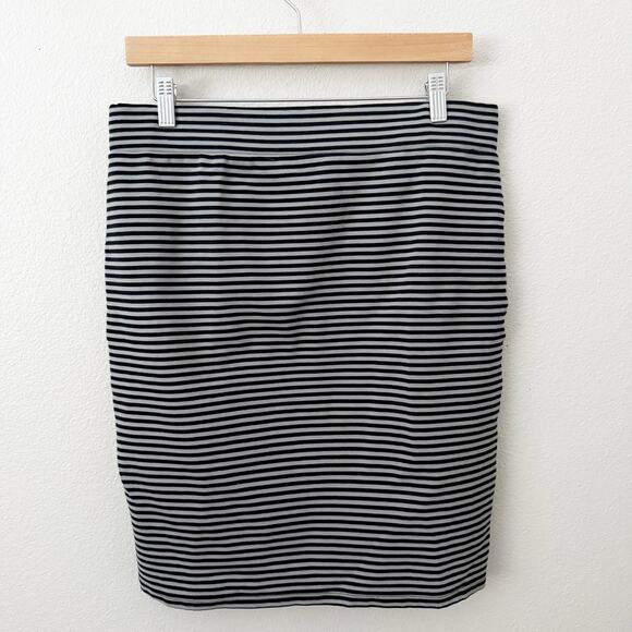TOAD & CO. | Transita Skirt Black Gray Stripe Striped Pencil Stretch | Medium - Picture 2 of 7